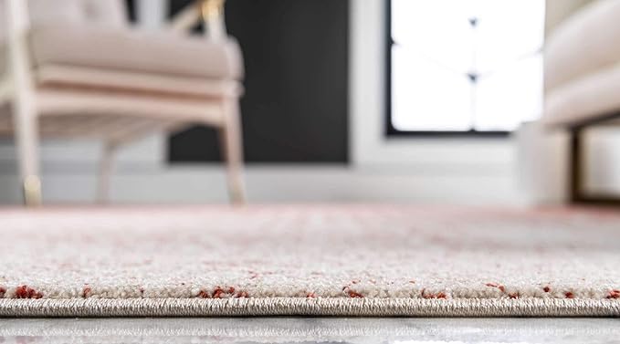Unique Loom Del Mar Collection Area Rug - Jennifer (7' 10" Round, Red/ Beige)