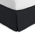 Bare Home Queen Bed Skirt - 15-Inch Tailored Drop Easy Fit - Bed Skirt for Beds - Center & Corner Pleats (Queen, Black)