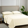 Carressa Linen 100% Egyptian Cotton Full Size Sheets - 600 Thread Count Full Size Egyptian Cotton Sheets (4 PC, Ivory Cream), Soft, Cooling, 16" Deep Pocket Sateen Weave Luxury Hotel Bed Sheet Set