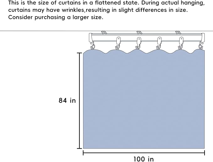 Room Divider Curtains Total Blackout Privacy Curtain Panel Room Thermal Insulated Noise Reduction Curtains for Bedroom Window Living Room Ceiling Track Curtain W 8.3 ft × H 7 ft Grey