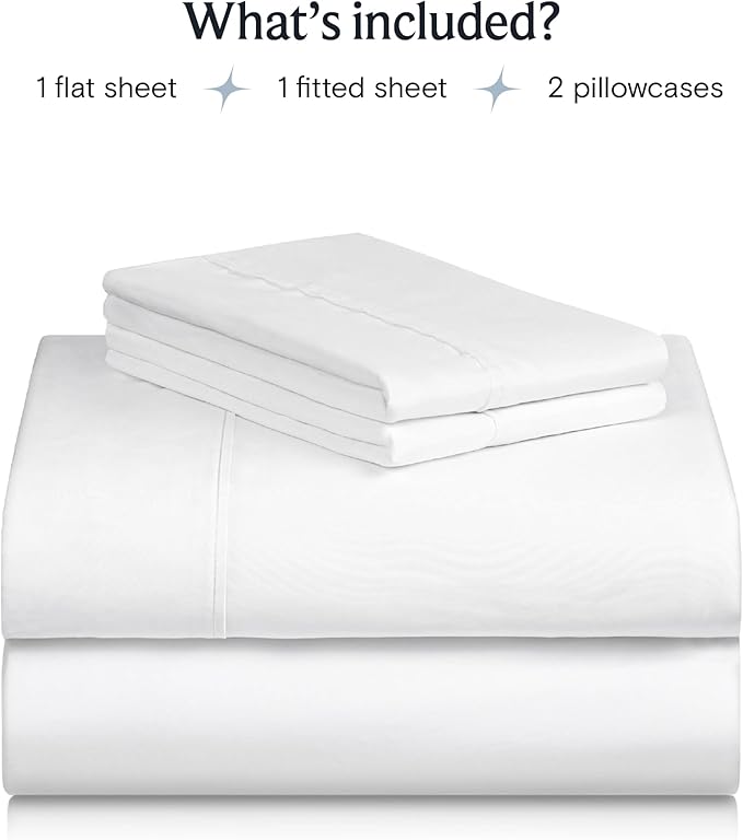 LuxClub 4 PC Extra Deep Pocket California King Sheet Set, Wrinkle Free Cooling Bed Sheets Hotel Bedding for Women, Men, Includes 1 Fitted Sheet, 1 Flat Sheet and 2 Pillowcases- White