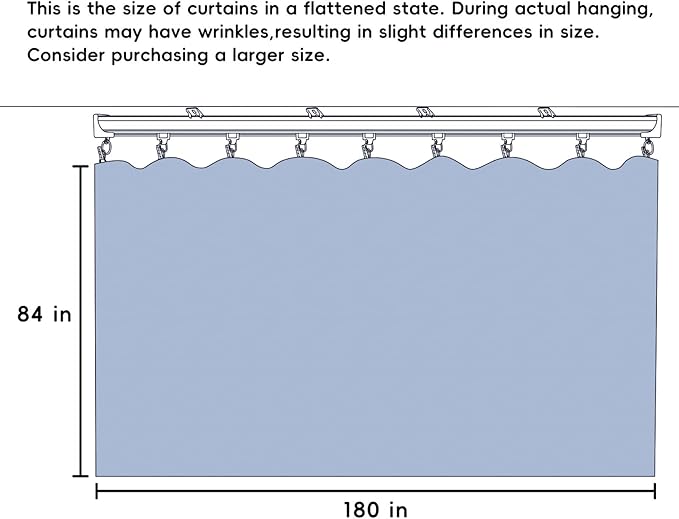 Room Divider Ceiling Mounted Curtains Track Sets Extra Wide Blackout Curtain Flexible Tracks for Bedroom Privacy Partition Separator, 1 Panel Beige Drape and White Rail, W15 x H7ft