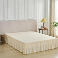 Bed Skirt Queen Size Ruffled Bed Skirt with Split Corners, Queen Bed Skirts 18 Inch Drop with Platform, 18'' Queen, Beige ﻿