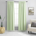 Light Lily Green Curtains 84 Inch Length for Living Room - 2 Panels Rod Pocket Drapes Room Darkening Thermal Insulated Floor Length Curtains for Doorway,52 x 84 inch