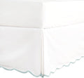 HIG Off White Chic Queen Bed Skirt - Easy Fit Scallop Edge Pleated Bedskirts, 14 Inch Drop Anti-Slip Dust Ruffle, Thick Fabric for Enhanced Privacy, Pre-Washed for Long-Lasting Use(N60022)