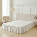 Bed Skirt King Size Ruffled Bed Skirt with Split Corners, Bed Skirts 12 Inch Drop, King Size Bed Skirting with Platform, White, 12'' King