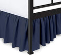 Ruffled Bed Skirt with Split Corners, Navy Blue, Queen 16 Inch Drop Bedskirt, Hotel Quality Brushed Microfiber Wrinkle Free Dust Ruffle Bed Skirt Queen Size