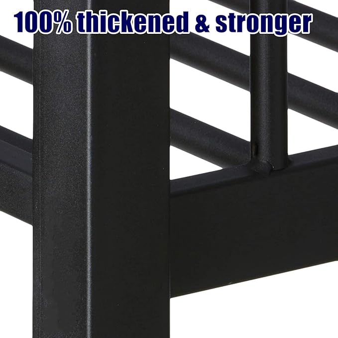 SIGONE Stronger & Safer Heavy Duty Full XL Over Queen Size Bunk Bed for Adults Teens, Thickened More Stable Metal Bunkbed Frame (Greater Weight Capacity) (Full XL Over Queen)
