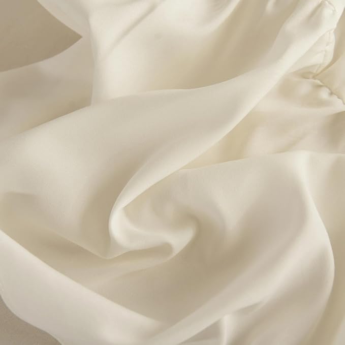 Bed Skirt Queen Size Ruffled Bed Skirt with Split Corners, Queen Bed Skirts 12 Inch Drop, Queen Size Bed Skirting with Platform, 12'' Queen-Ivory