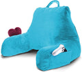 Nestl Reading Pillow for Kids & Teens with Shredded Memory Foam, Backrest Pillows for Reading, Watching, and Gaming, Use on the Couch, Bed, or Floor, Adjustable Support with Washable Cover Bright Blue