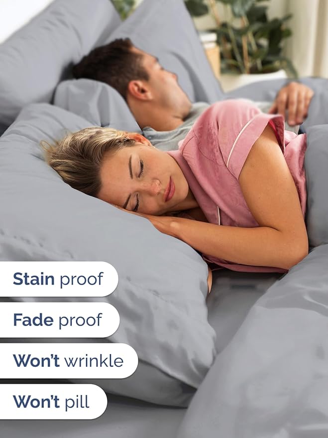 Extra Deep Split King Sheet Set - 7 Piece Breathable & Cooling Sheets - Hotel Luxury Bed Sheets Set - Easy Fit - Soft, Wrinkle Free & Comfy Sheets Set - Steel Blue Sheet Set with Extra Deep Pockets