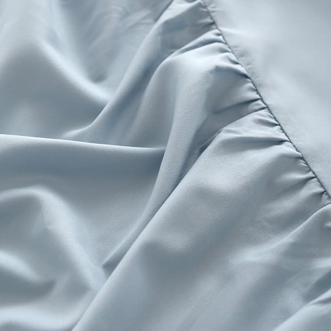 Bed Skirt Full Size Ruffled Bed Skirt with Split Corners, 12 Inch Drop Dust Ruffle Bed Skirts with Platform, Gathered Style, 100% Microfiber, Grayish Blue