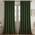 Joydeco Dark Olive Velvet Curtains 90 inch Length 2 Panels, Luxury Blackout Rod Pocket Thermal Insulated Window Curtains, Super Soft Room Darkening Drapes for Living Room Bedroom,W52 x L90 inches