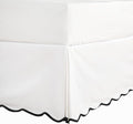 HIG Off-White Chic Twin XL Bed Skirt - Easy Fit Scallop Edge Pleated Bedskirts, 14 Inch Drop Anti-Slip Dust Ruffle, Thick Fabric for Enhanced Privacy, Pre-Washed for Long-Lasting Use(N60022)