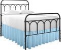 Ruffled Bed Skirt with Split Corners-Dust Ruffle - 16" Drop 100% Microfiber Soft,Sheen & Luxurious Look - Bed Skirts (Light Blue -Full)