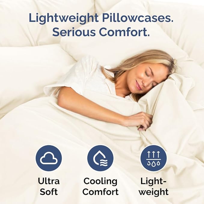King Pillow Cases Set of 10 - Ultra Soft Hotel Quality Pillowcase Covers - Comfy. Cozy & Wrinkle Free - Shrink, Stain and Fade Resistant - Machine Washable Pillow Protectors - 10 Piece Set - Off White