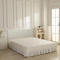 Bed Skirt Twin Size Ruffled Bed Skirt with Split Corners, Ivory Bed Skirts 16 Inch Drop, Bed Skirting with Platform, 16'' Twin