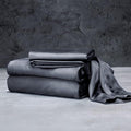 LUXOME Luxury Sheet Set | 100% Rayon (Viscose) from Bamboo | Full Size - Charcoal | Deep Pockets | 4-Piece Set (Fitted, Flat, 2 Pillowcases)