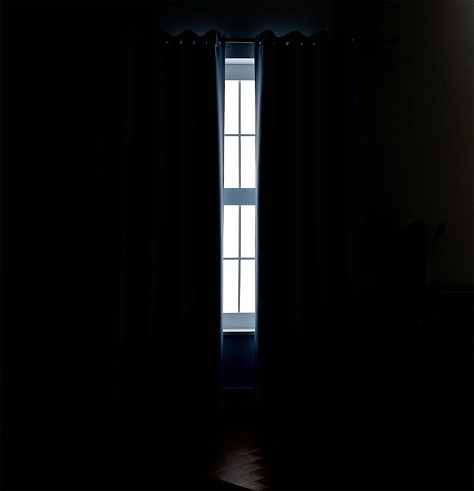MIUCO 1 Pair Thermal Insulated Grommet 52-Inch-by-63-Inch Blackout Window Curtain Panels with 2 Tie Backs, Sky Blue