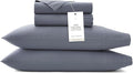 BOLL & BRANCH Signature Hemmed Sheet Set - Split King, Mineral - Luxury 100% Organic Cotton - Includes 1 Flat, 2 Fitted, 2 Pillowcases - Buttery Soft