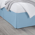 Queen Bed Skirt, Luxury 14 Inch Drop Light Blue Pleated Bed Skirt, Double Brushed Microfiber, Box Pleat Design, Wrinkle & Fade Resistant, Easy Fit Tailored Bedskirt for Queen Size Beds