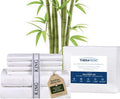 Therapedic 1000TC King 6-Piece Sheet Set - 100% Organic Rayon Derived from Bamboo Blend with Cooling Fiber, Ideal for Hot Sleepers - 16" Deep Pocket Fitted Sheet, Bonus Pillowcases - White