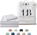 Split King Size Sheet Set | 2 Fitted Sheets for Sleep Number & Adjustable Beds | Organically Grown | Ultra Soft & Cooling |100% Viscose | 17" Deep Pocket [Classic White]