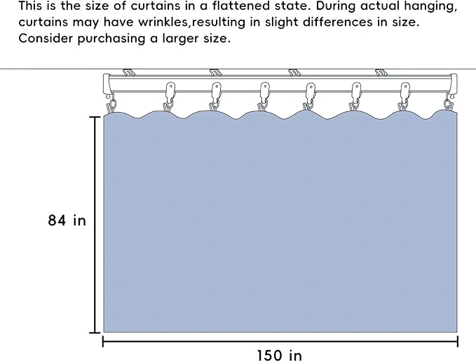 Room Divider Curtains Total Blackout Privacy Curtain Panel Room Thermal Insulated Noise Reduction Curtains for Bedroom Window Living Room Ceiling Track Curtain W 12.5 ft × H 7 ft Black