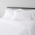 Amazon Basics 4 Piece Microfiber Lightweight Wrinkle-free Breathable Bed Sheet Set, Super Soft Easy Care, 14" Deep Pockets, Queen, Bright White, Solid