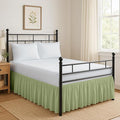 Ruffled Bed Skirt Split Corners with Platform, Tailored Fit Hotel Quality Wrinkle Free Ultra-Soft Microfiber Dust Ruffle, Upto 10 Inch Drop, Twin XL, Sage