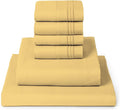 Mellanni Full Sheet Set - 6-Piece Iconic Collection Bedding, (Including 4 Pillowcases), 16-Inch Deep Pocket, Easy Care, Extra Soft, Cooling Sheets, Brushed Microfiber - Yellow