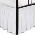 Biscaynebay Wrap Around Bed Skirts with Split Corners for Queen Beds 21" Drop, White Adjustable Elastic Dust Ruffles Easy Fit Wrinkle & Fade Resistant Silky Luxurious Fabric Machine Washable