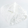 Chunky Knit Throw Blanket 50"X 60", 100% Handmade with Soft Chenille Yarn, 4.4lbs Thick Cable Knitted Blankets, Large Rope Knot Crochet Throws for Couch Sofa Bed Home Decor, Snow White