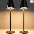 2 Pack LED CordlessTable Lamp,4000mAh Rechargeable Battery Desk lamp,3 Level Brightness Night Light,Minimalist Design, for Couple Dinner/Coffee Table/Restaurant/Bedroom(Black 2pack)