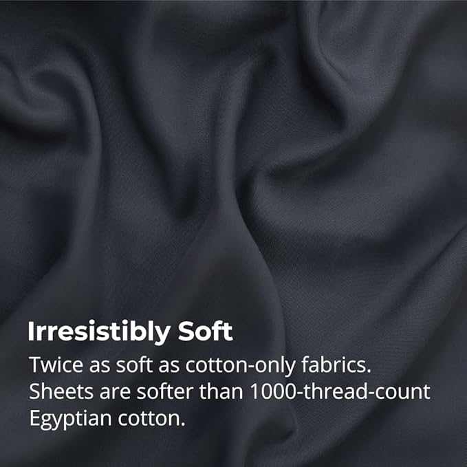 Cariloha Aloha Soft 4-Piece Sheet Set | Cape Blue | Queen | Viscose Material | Allergy Resistant, Thermal-Regulating & Extra Soft