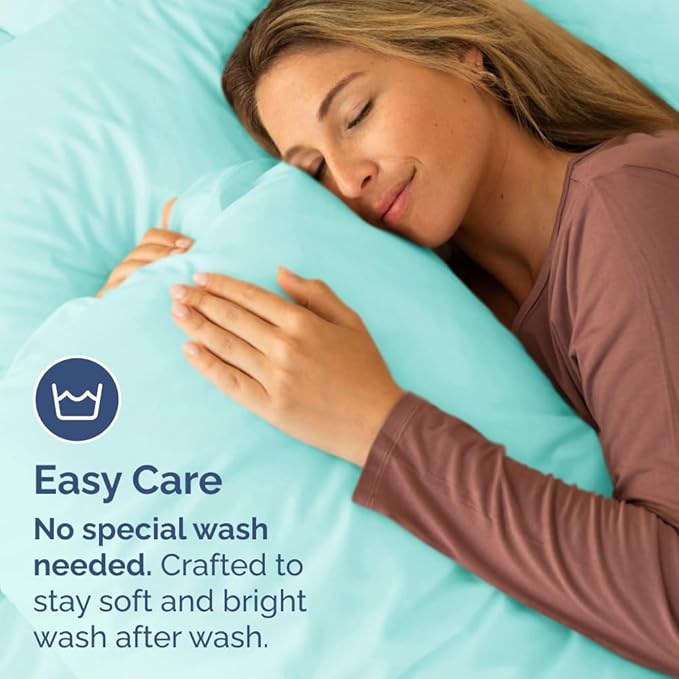 Standard Pillow Cases Set of 10 - Ultra Soft Hotel Quality Pillowcase Covers - Comfy, Cozy & Wrinkle Free - Shrink, Stain & Fade Resistant - Machine Washable Pillow Protectors - 10 Pcs Set - Spa Blue