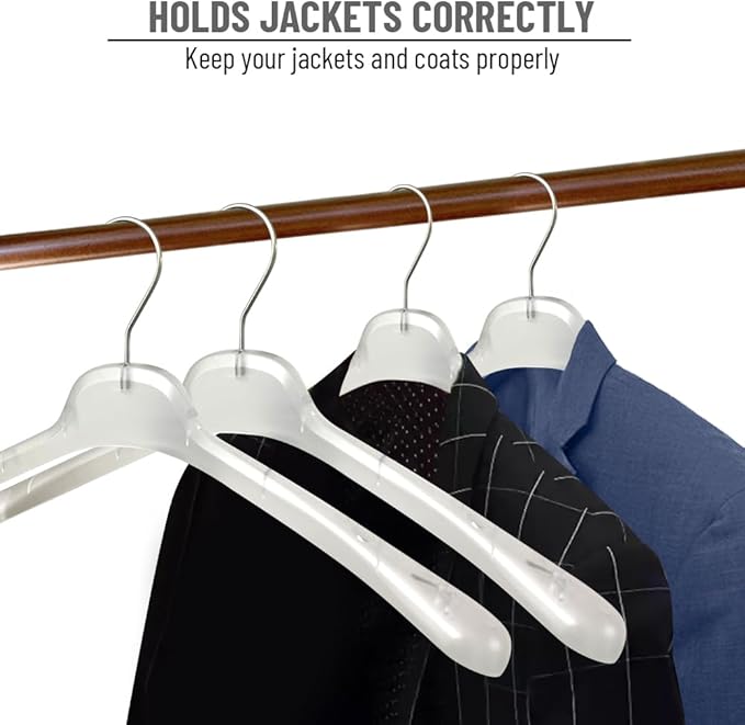 All Hung Up Hangers Plastic Coat Hangers, Clothes Hangers (Smokey Clear, 100pk)