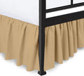 Ruffled Bed Skirt with Split Corners, Taupe, Queen 16 Inch Drop Bedskirt, Hotel Quality Brushed Microfiber Wrinkle Free Dust Ruffle Bed Skirt Queen Size