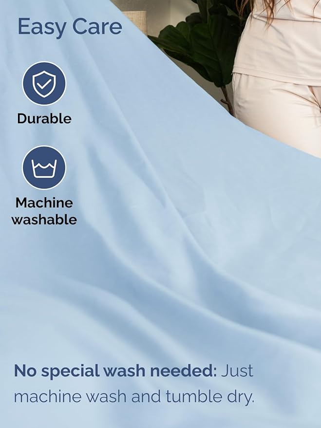 Extra Deep Full Sheet Set - 6 Piece Breathable & Cooling Sheets - Hotel Luxury Bed Sheets Set - Easy & Secure Fit - Soft, Wrinkle Free & Comfy Sheets Set - Light Blue Sheet Set with Extra Deep Pockets