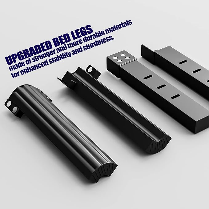 Hunlostten 18in High Queen Bed Frame No Box Spring Needed, Heavy Duty Metal Platform Bed Frame Queen Size with Round Corners, Easy Assembly, Noise Free, Black