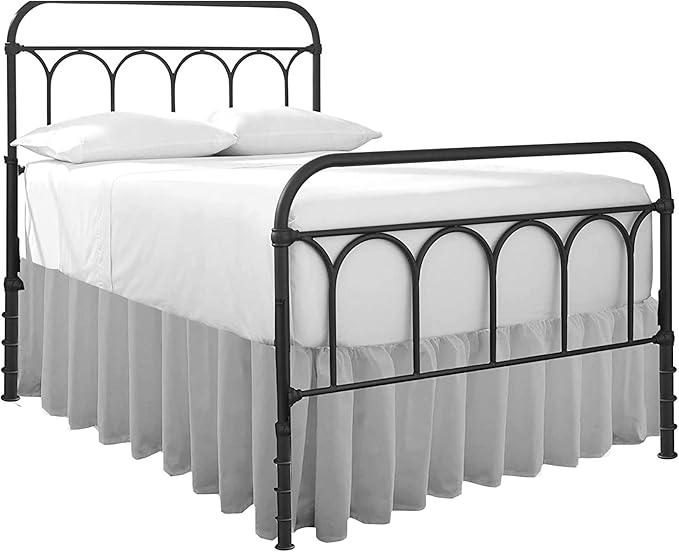 Ruffled Bed Skirt with Split Corners-Dust Ruffle - 21" Drop 100% Microfiber Soft,Sheen & Luxurious Look - Bed Skirts (Light Grey -King)