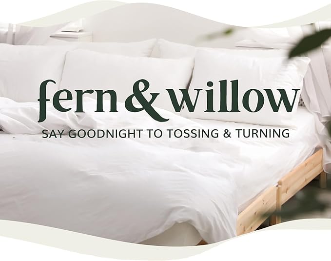 Fern and Willow Queen Size Bed Pillows - Set of 2, 28"x20" - Luxurious Ultra-Soft Cooling Pillow - Hotel Quality, Down Alternative Fill - Ideal Gift for Side, Back & Stomach Sleepers