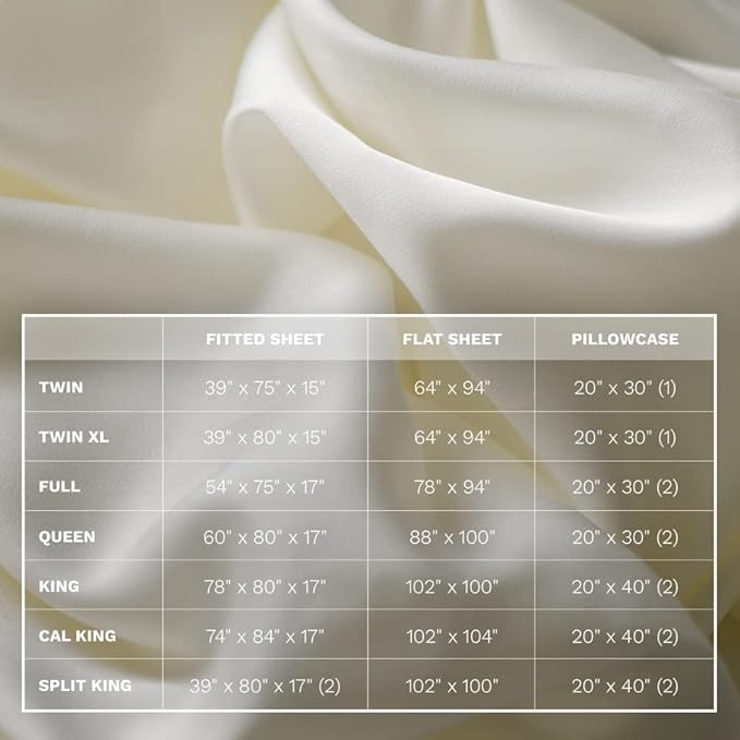 LUXOME Luxury Sheet Set | 100% Rayon (Viscose) from Bamboo | Split King - Ivory | Deep Pockets | 5-Piece Set (2 Fitted, Flat, 2 Pillowcases)