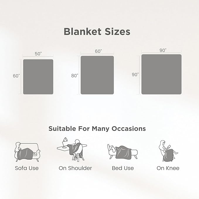 Sophia & William Throw Blanket for Couch Sofa(50x60 Inches) - Faux Fur Throw Soft Cozy, Gifts for Women, Grey