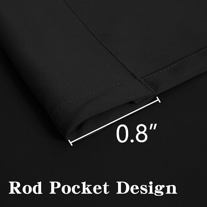 Blackout Curtains 84 Inch Length 2 Panels Set, Black Out Curtains for Bedroom 84 Inch Long, Rod Pocket Energy Saving Room Darkening Drapes for Living Room Window Dark Grey(W52 x L84)