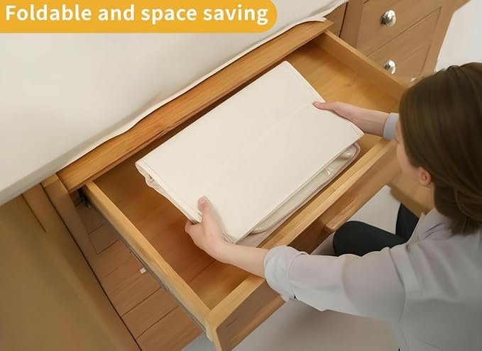 Soft Large Canvas Comforter Storage Bags with Four Carrying Handles and Clear Window, Closet Organizer for Clothing, Blankets Sheets Pillows and Bedding, 80L, 4 Pack, White