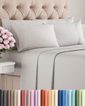 Cal King 6 Piece Sheet Set - Cooling, Comfy & Breathable - Hotel Luxury Bedding Includes Fitted Sheet for Women, Men, Kids & Teens - 1 Flat, 1 Fitted Sheet, 4 Pillowcases w/Deep Pockets - French Grey