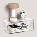 Acrylic Floating Nightstand, Bedside Table, Nightstand Shelf Wall Mounted Bedside Shelf (Clear, Small)