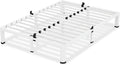 7 Inch White King Size Bed Frame, 3500Lbs Heavy Duty Metal Platform with Round Corner Legs Mattress Slide Stopper, Steel Slat Support No Box Spring Needed, Noise Free, Non-Slip, Easy Assembly