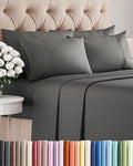 King 6 Piece Sheet Set - Cooling, Comfy & Breathable - Hotel Luxury Bedding, Includes Fitted Sheet for Women, Men, Kids and Teens - 1 Flat, 1 Fitted Sheet, 4 Pillowcases with Deep Pockets - Charcoal
